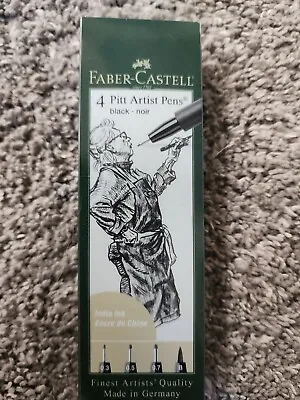 Faber - Castell 4 Pitt Artist Pens Black India Ink 0.3 0.5 0.7 B • $8.99