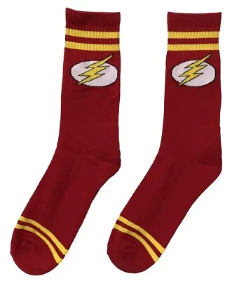 DC Comics Flash Symbol Red Crew Socks • $10.95