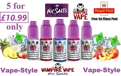 Vampire Vape Nic Salts E Liquid 5 X 10ml £9.99 Heisen Blackjack Pinkman Ejuice • £9.99