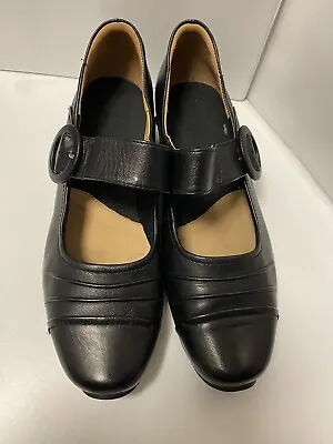Sz 40/9 W Ziera Claudia Black Leather Mary Jane Shoes  • $59.99