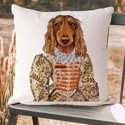 Personalised Dachshund Cushion Cover Vintage Victorian Dog Decor Gift VDC19 • £12.95