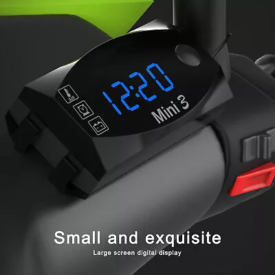 (Blue Light)3 In 1 Waterproof LED Electronic Meter Motorcycle Digital Time AOS • $11.18