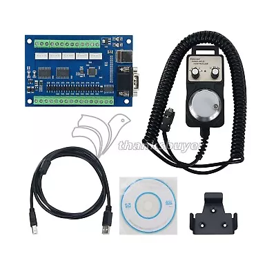 5 Axis USB MACH3 Driver Board Breakout Board With MPG Handwheel+Controller • $74.13