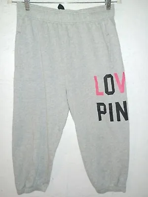 VICTORIA SECRET PINK Sweatpants Campus S Pants Logo Fleece Dog Shorts Women's • $19.99