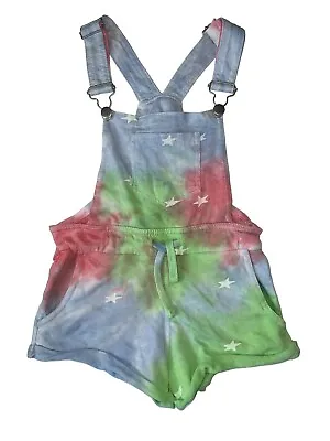 Vintage Havana Girls Tie Dye Stars French Terry Shortalls Romper S(7-8) • $16.50