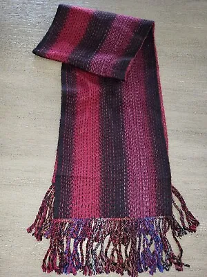 Womens MULTI COLORED WINTER SCARF 58 Inch Long Plus Fringes X 10 Wide ONE SIZE  • $5.20