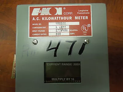 E-MON D-MON A.C. Kilowatthour Meter 4W 277/480V 200A Model# 480200 Used • $500