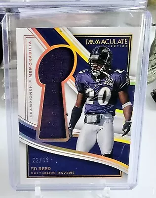 2023 Panini Immaculate Collection Ed Reed Championship Patch /99 Ravens • $17.99