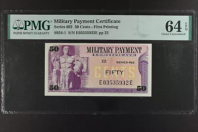 Military Payment Certificate Series 692   50 Cents PMG 64EPQ  First Printing  • $75