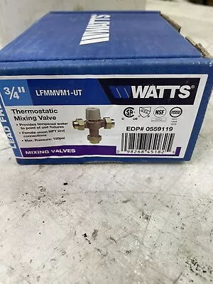 Watts 0559119 3/4” Thermostatic Mixing Valve LFMMVM1-UT.  NEW • $100