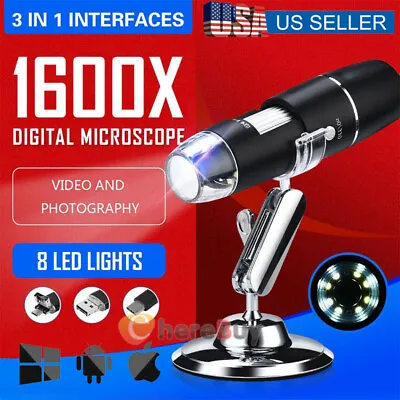 USB Digital Microscope HD Industrial Electronic Desktop Magnifier (1600X) US • $25.81