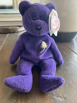 £39.99 • Buy Ty Beanie Baby Purple Princess Diana Bear Made Indonesia With P.E Pellets 1997