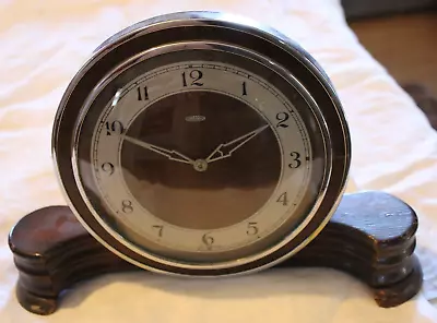 Vintage METAMEC (Dereham)  Mahogany Cased Electric Mantel Clock Spares/repair • £6.99