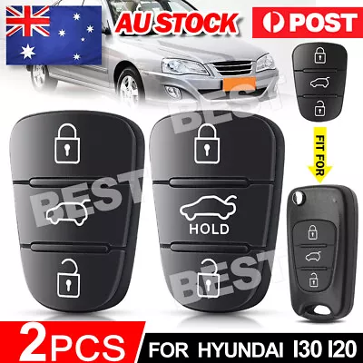 2PCS For Hyundai I30 I20 Elantra 3 Button Flip Key Replacement Remote Rubber Pad • $4.95