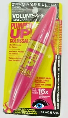 Maybelline Volum' Express Pumped Up Colossal #214 Glam Black 9.7 Ml*Triple Pack* • $18.59