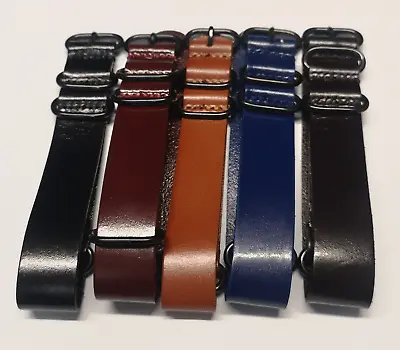 Leather Watch Strap Band  G10 Zulu Military Diving Leather Watch Strap   • £4.49