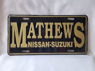 Vintage Mathews Nissan Suzuki Clarksville Tennessee Booster License Plate 11224 • $24.99