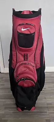 Nike Performance Golf Bag 14 Way Divider W/ Strap Black/Red Cart Bag • $90