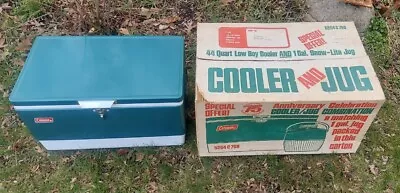 Vintage 1974 Coleman Model 5254 Green Snow-44 Quart Cooler W/ Box Tray • $280.49