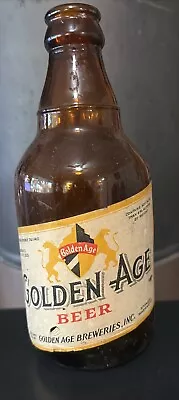 Vintage 1930'S  GOLDEN AGE BEER Steinie 11oz Bottle Spokane WA.  I.R.T.P. • $20