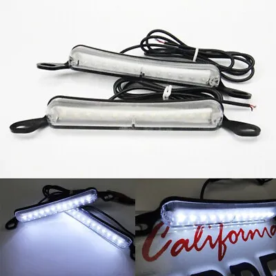 2x Car Pickup SUV Truck Bolt On 12 LED DRL White License Number Plate Light Lamp • $17.99