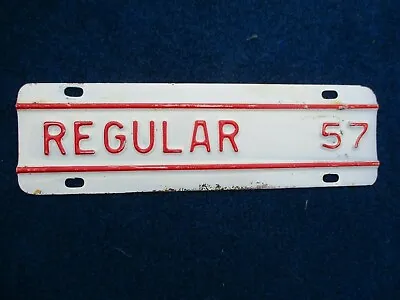 Vintage Original 1957 Regular Truck Tag Topper White W/ Red Highlights NOS • $19.99