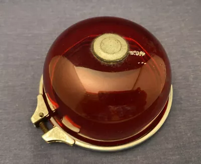 Vintage Red Glass Dome Light Cover W Bracket 4  Cover Lens Unknown • $29