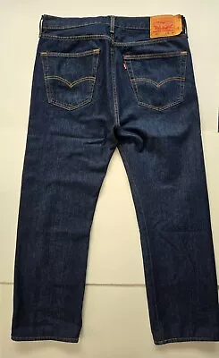 Levi's Men's 501 Button Fly Jeans Dark Wash 36W X 32L • $38