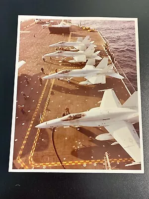 McDonnell Douglas 4 F/A-18 Hornets On Carrier 8.5 X11  Internal Photo 10/82 • $14.99