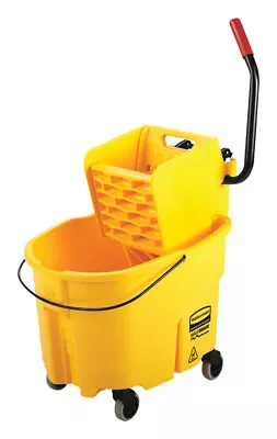 Rubbermaid Commercial 1887305 Plastic Yellow Round Mop Bucket 35 Qt. Capacity • $108.89