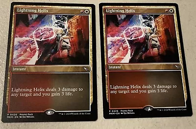 2 X Mtg Lightning Helix Promo Pack Murders At Karlov Manor Unplayed • $4.99