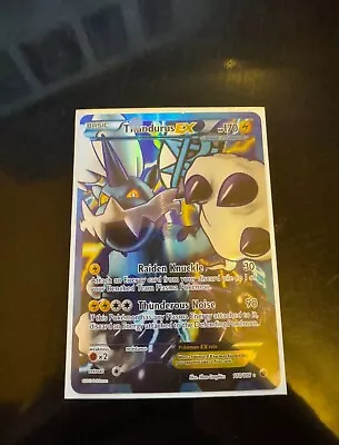 Thundurus EX - 110/116 - Pokemon Plasma Freeze Black White Full Art Rare Card LP • $41