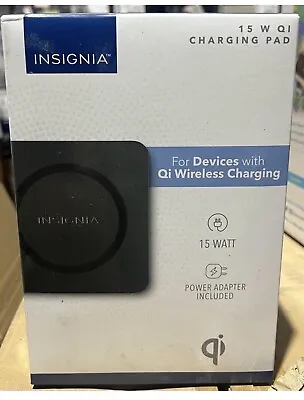 Insignia- 15 W Qi Certified Wireless Charging Pad For Android/iPhone - Black NEW • $10