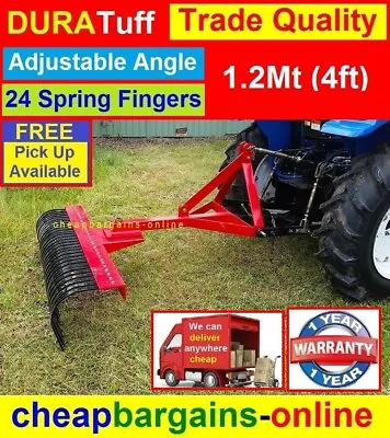 $522.99 • Buy LANDSCAPE STICK RAKE 120cm 4ft TRACTOR 3PL SPREADER LEVELLER TWIGS LEAVES SAND