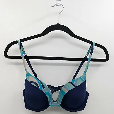 Victoria's Secret Bra Women’s 34C Blue BIOFIT Demi Uplift • $18.99