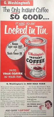 1954 Ad(k23)~g. Washington's Instant 100% Pure Coffee • $6.99