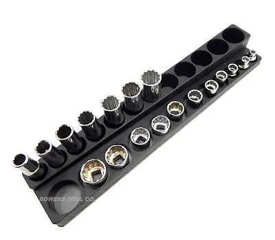 Mechanics Time Saver 3/8 SAE Magnetic Socket Holder Deep & Shallow Organizer • $24.99