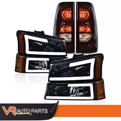 LED DRL Amber Signal Headlights + Tail Lights Fit For 03-07 Silverado • $155.80