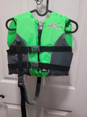 Stearns Heads-Up Child Nylon Vest Life Jacket - 30-50lbs - Green Type 2 Pfd. • $19.95