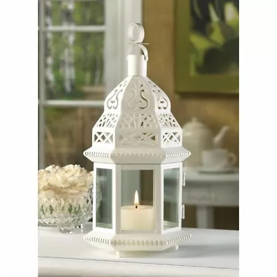 Lot Of 8 White Moroccan Style Lantern Votive Candleholder Wedding Centerpieces • $159.95