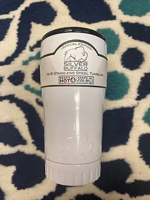 Silver Buffalo 18/8 White Stainless Steel Insulated Travel Mug Tumbler20oz • $23.99