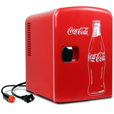 Coca-Cola 6 Can Mini Fridge Portable 4L Mini Cooler Travel Compact Refrigerator • $38.09