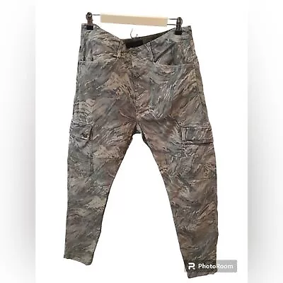 Mens Straight Leg Camouflage Cotton Blend J Brand Army Pants- 34 • $45