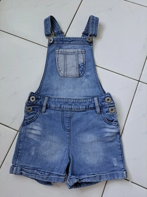£5 • Buy Girls Cherokee Blue Denim Short Dungarees Age 6-7 Years 