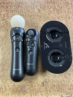 SONY 2pc Motion Controller & Charging Base *FOR PARTS* • $39.95