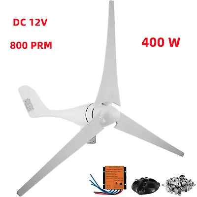$115.50 • Buy Wind Turbine Generator DC 12V Controller Windmill Energy W/ Charger 3 Blade 400W