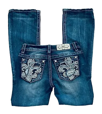 Miss Me Women's Embellished Sequin Boot Cut Denim Jeans 26 X 29 Denim Stretch • $29.88