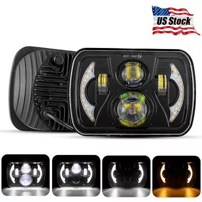 DOT 7x6 Inch 5x7 LED Headlights DRL Turn Signal Hi/Low For Nissan D21 Pickup NX • $68.98