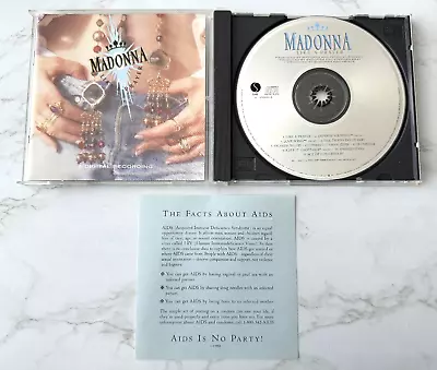 Madonna Like A Prayer CD ORIGINAL USA PRESS! Sire 9 25844-2 W/AIDS Insert! RARE! • $25.99