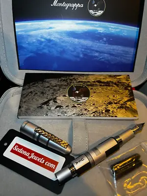 $595 MSRP - Montegrappa Moon Landing 50th Fountain Pen F (Fine) ISMLR2UE • $369